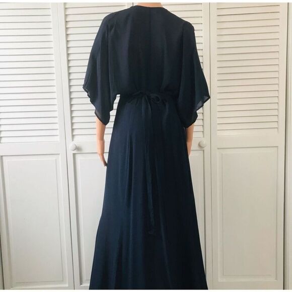 REFORMATION Navy Blue Winslow Maxi Wrap Dress Size XS - Picture 13 of 16